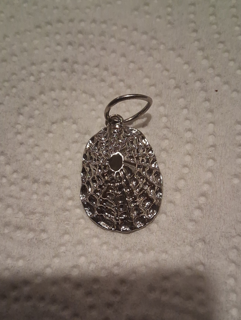 Silver Textured Shell Pendant - Elegant Women’s Jewelry